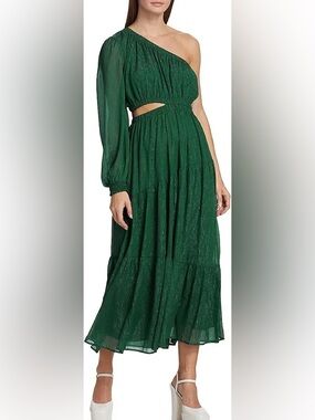 moon river one shoulder maxi dress Tuckernuck Moon River Exclusive Chocolate One Shoulder Midi Maxi Cut Out  Dress by Moon River